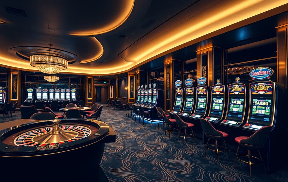 Highroller Casino – premium nettcasino for storspillere med mørk gullfarget design