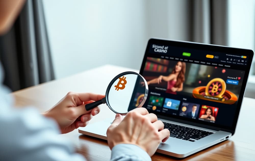 Sammenligning av kryptocasinoer på laptop